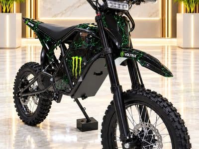 אופנוע שטח חשמלי VOLTRIX 72V בצבע ירוק-שחור, צילום 1