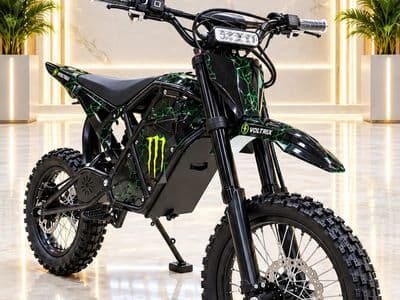 אופנוע שטח חשמלי VOLTRIX 72V בצבע ירוק-שחור, צילום 5