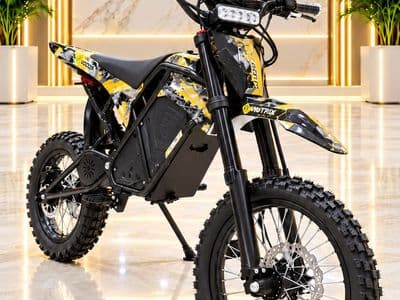 אופנוע שטח חשמלי VOLTRIX 72V בצבע צהוב-שחור, צילום 9