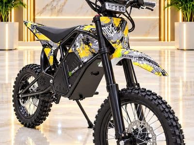 אופנוע שטח חשמלי VOLTRIX 72V בצבע צהוב-שחור, צילום 13